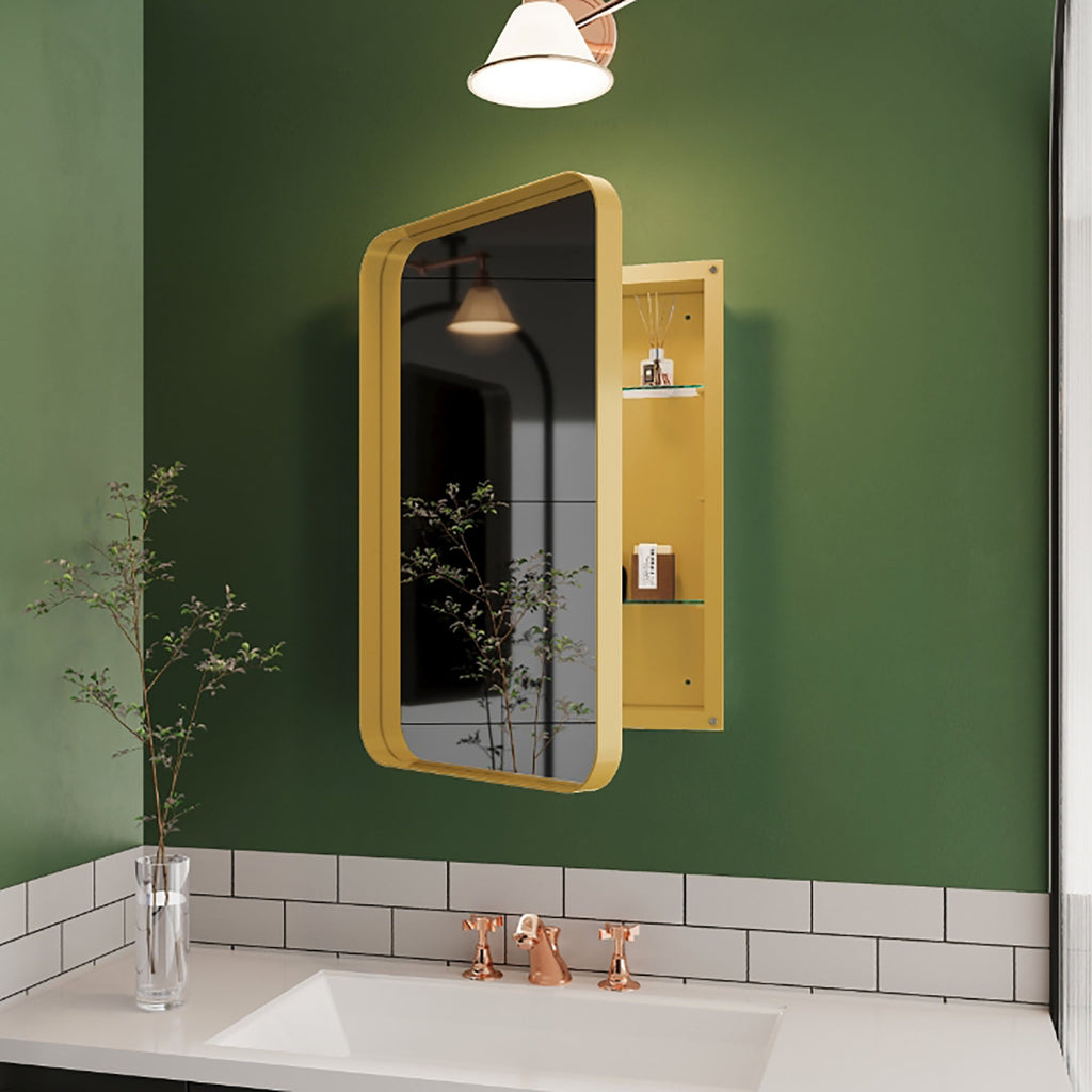 16x24 Inch Recessed Metal Framed Medicine Cabinet
