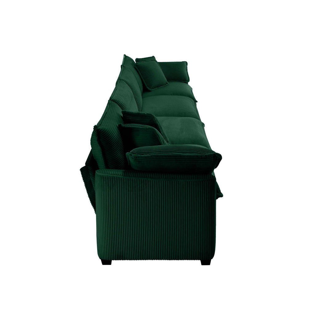 Modern Upholstered 4-Seater Corduroy Sofa