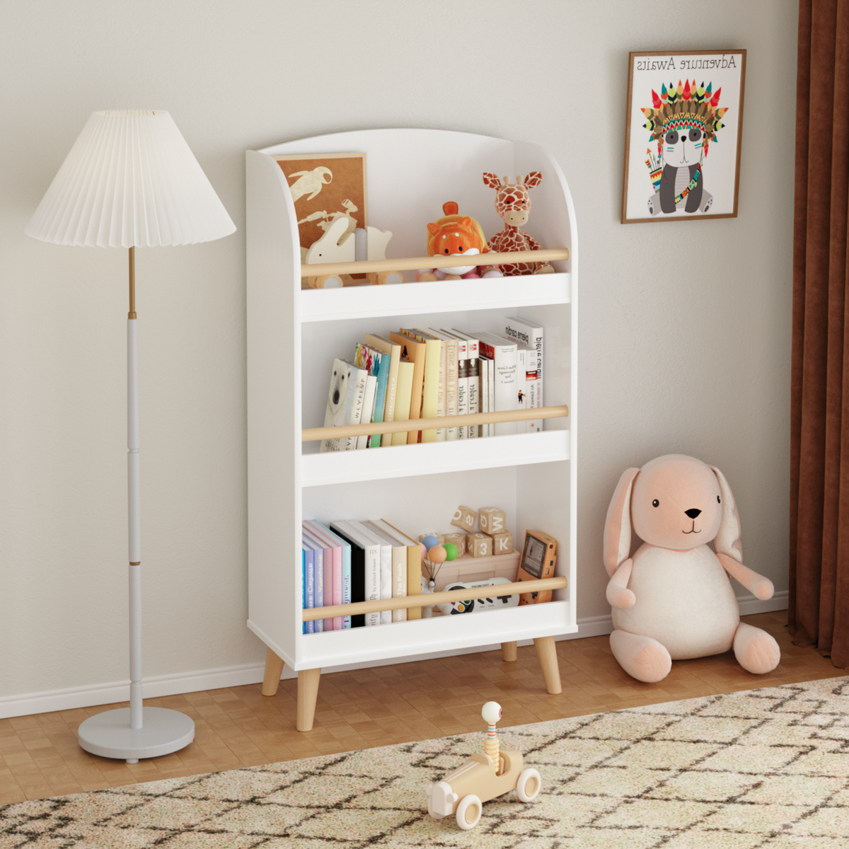 Kids 3-Tier Bookshelf Organization