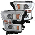 Anzo 2015-2016 Ford F-150 Projector Headlights w/ Plank Style Design Chrome