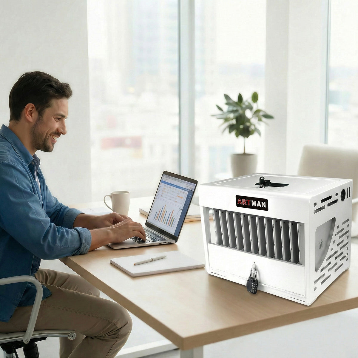16-Device Charging Station for Laptops/Tablets