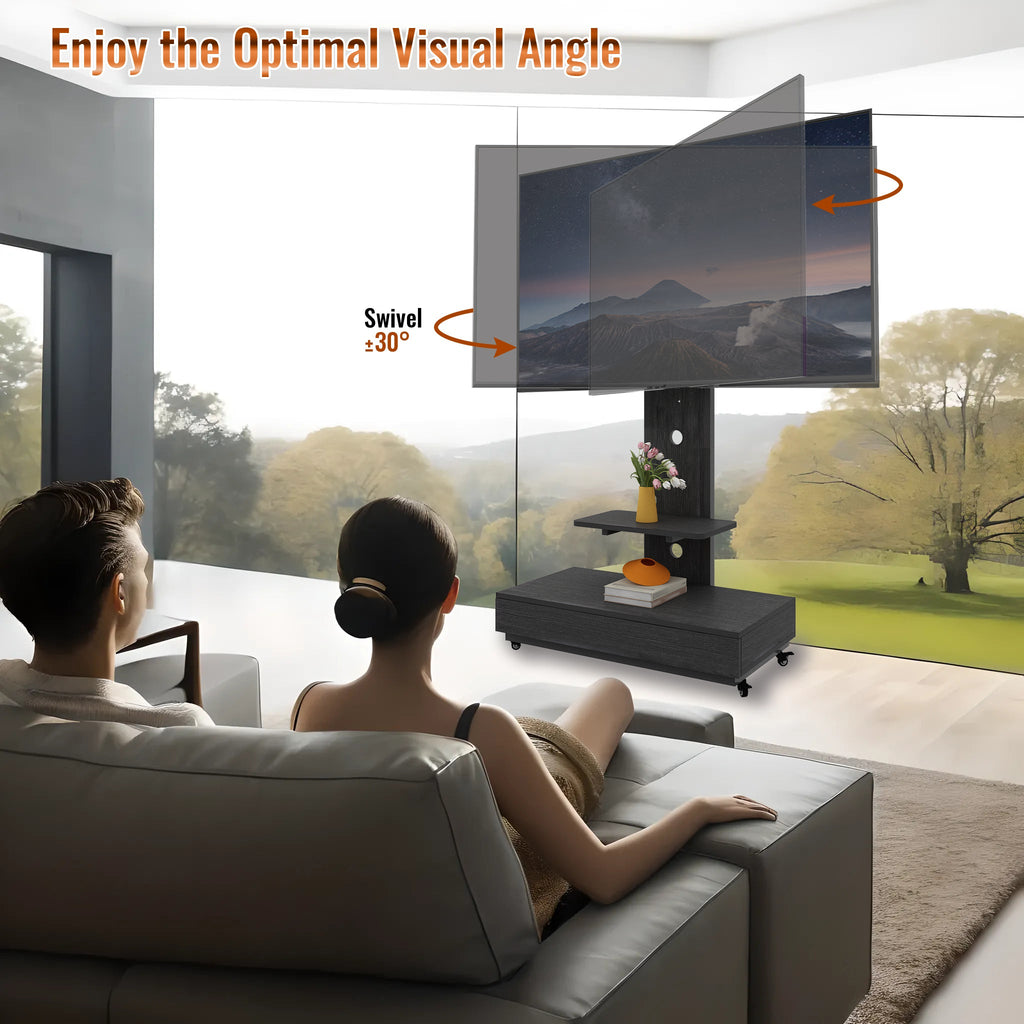 TV Stand with Push-Pull Drawer for Living Room, Bedroom, Offices