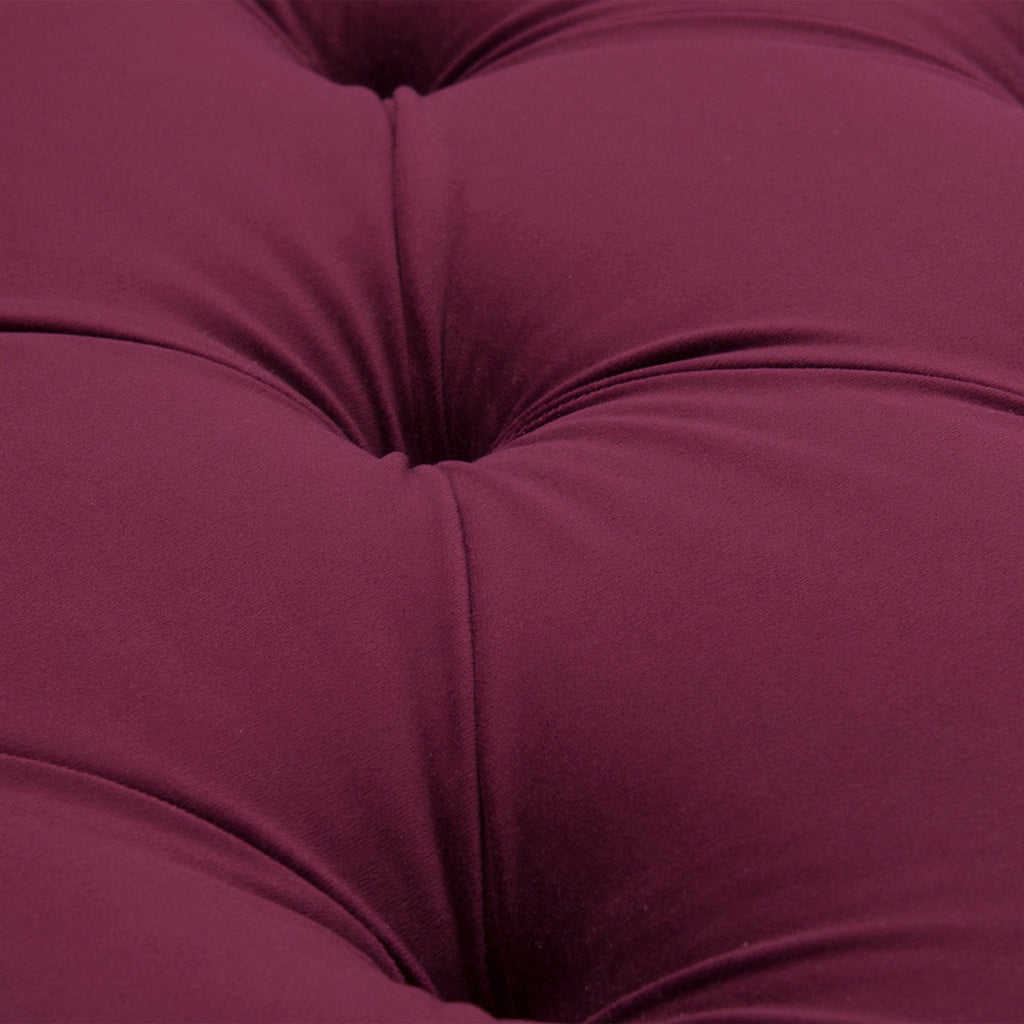 Samuel Tufted Roll Arm Chaise Lounge in Burgundy Velvet