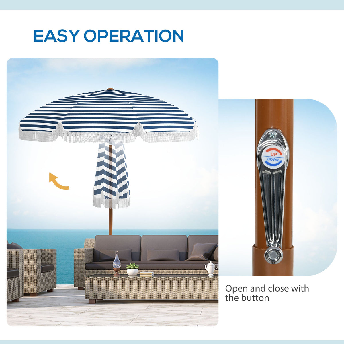 Outsunny 7 x 7 ft Outdoor Patio Umbrella with Tilt and Vent