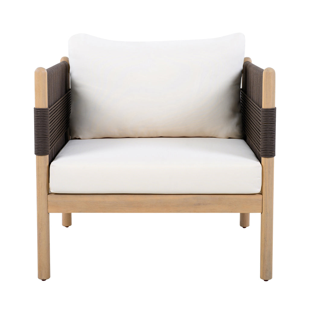 Outdoor Acacia Club Chairs (Set of 2) with Diamond-Pattern