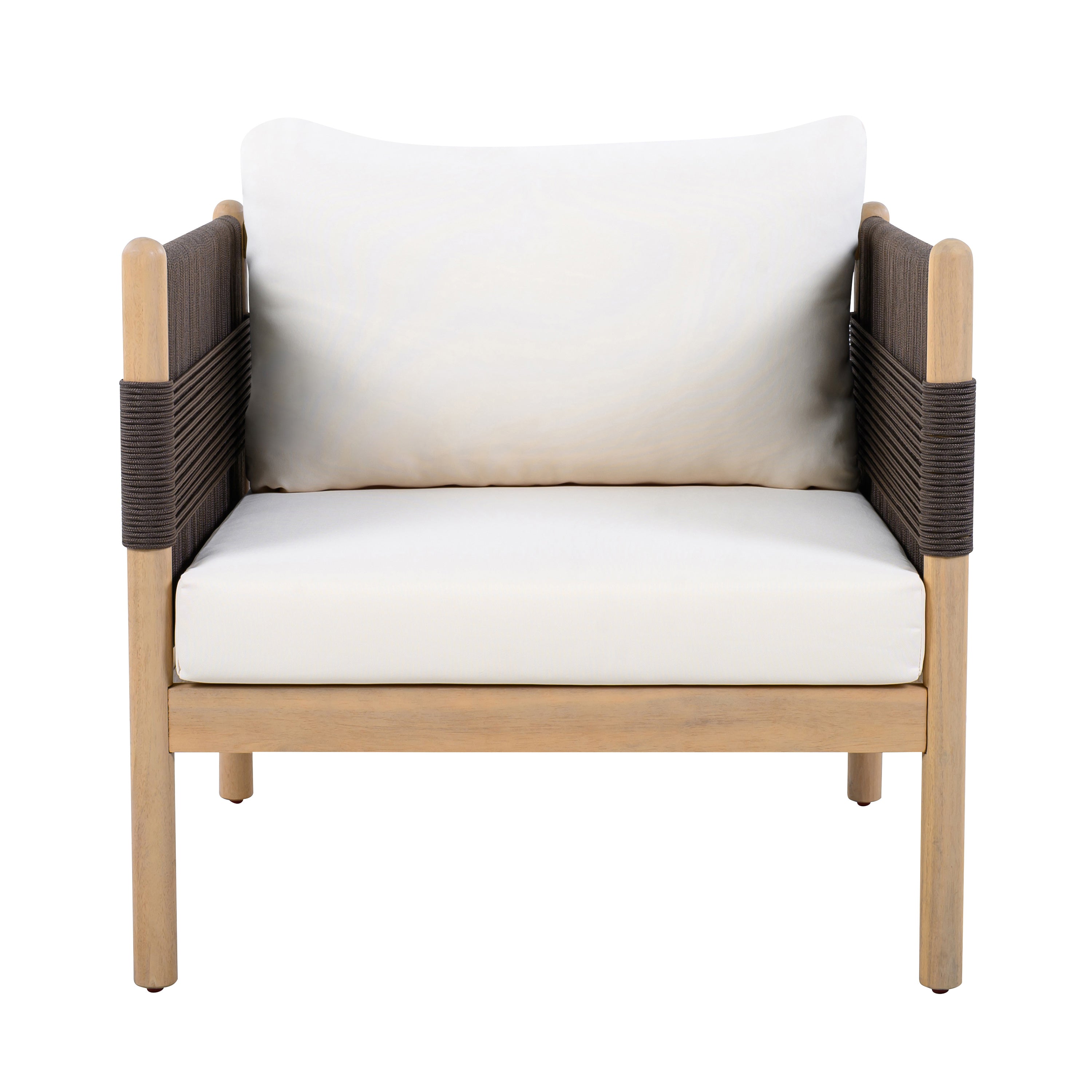 Outdoor Acacia Club Chairs (Set of 2) with Diamond-Pattern