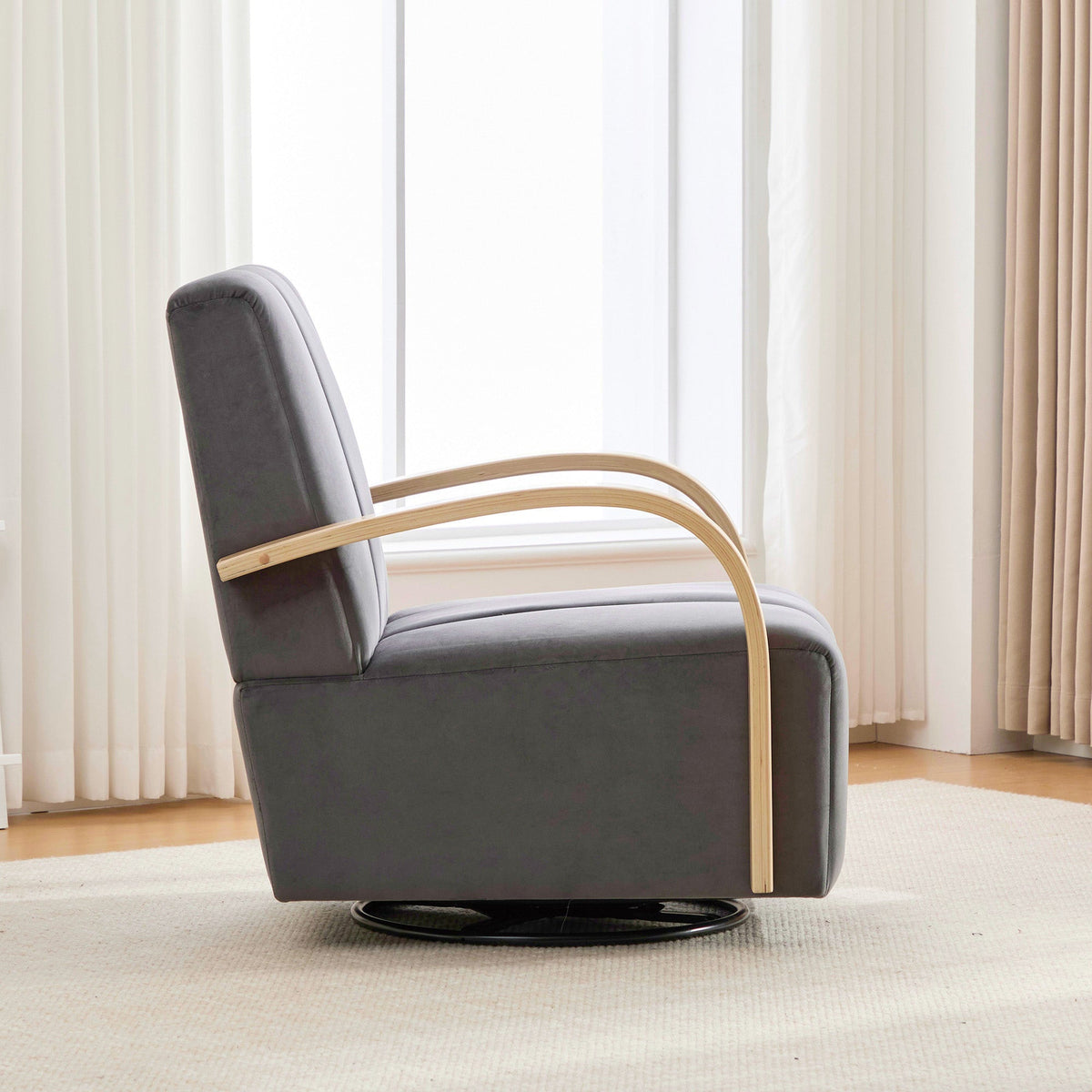 30.7"W Upholstered 360° Swivel Accent Chair