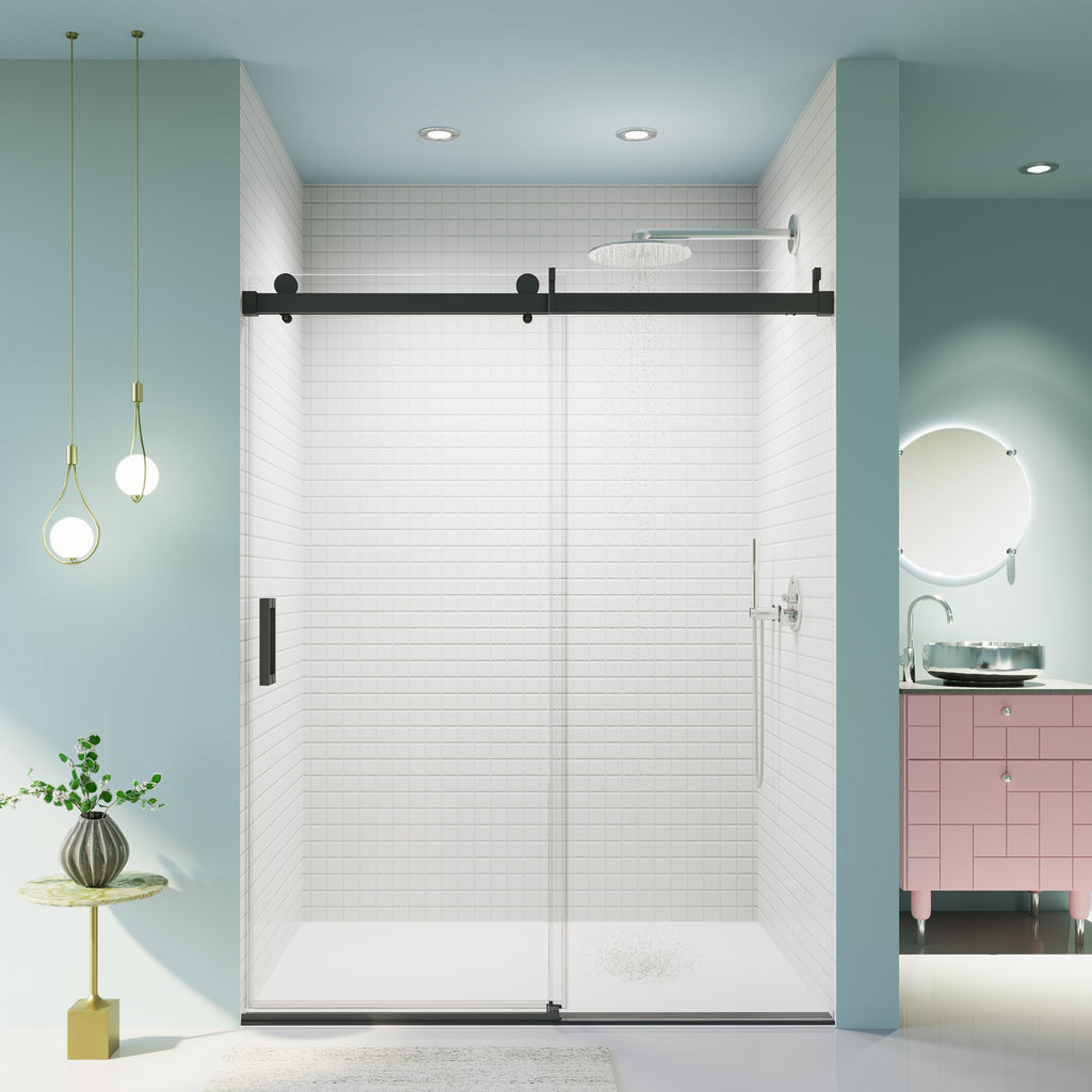 56-60" W * 76" H Frameless Single Sliding Shower Doors