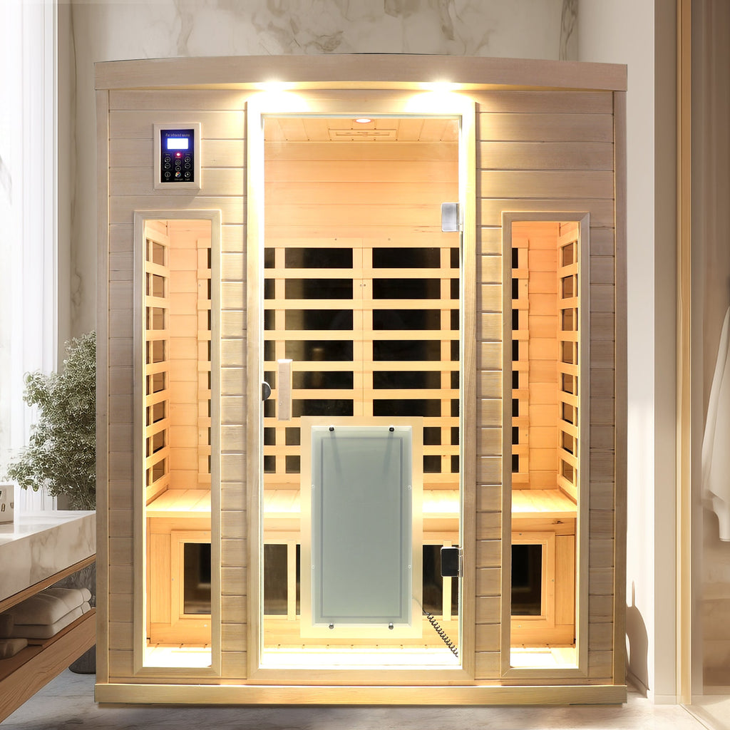 Hemlock Wood Far-Infrared Indoor Three Person Sauna Room
