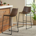 Set of 2 30" Cedric Faux Leather Barstool Vintage