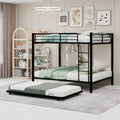 Durable Square Tube Iron Bunk Bed Featuring Safety Rails