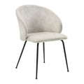 Beige Velvet Fabric Upholstery Side Chairs 2pc Set