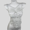Micro-perforated Color-block Mesh Strapless Camisole For Women