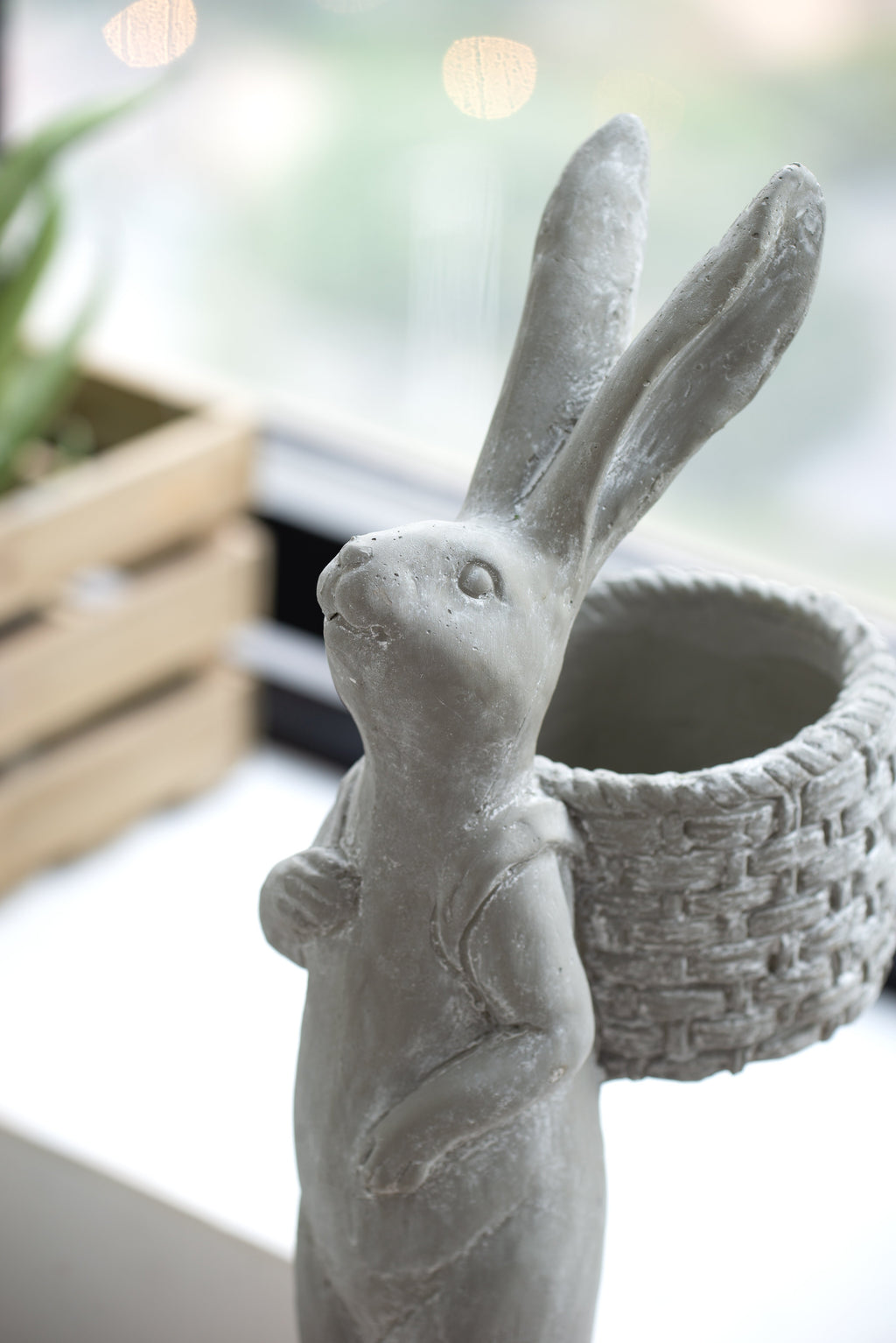 Tall Decorative Rabbit Planter