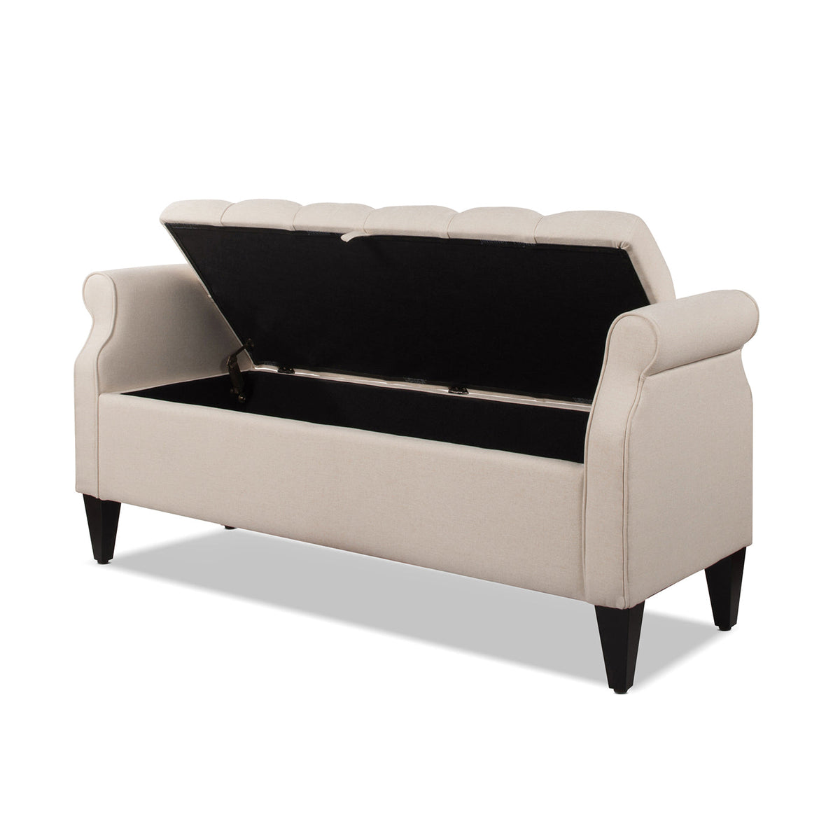 Jacqueline 57.5" Tufted Roll Arm Storage Bench