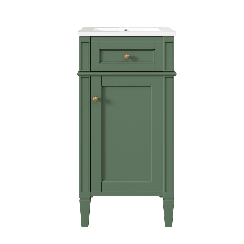 16-Inch Bathroom Vanity with Ceramic Sink