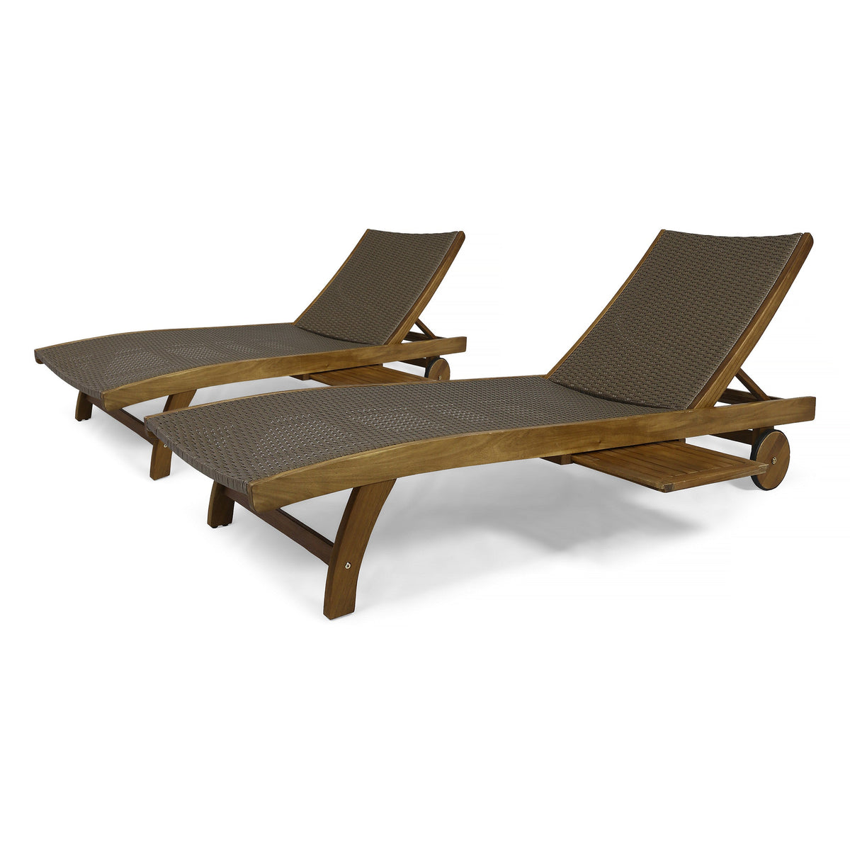 Banzai Chaise Lounge With Pull-Out Tray Set Of 2
