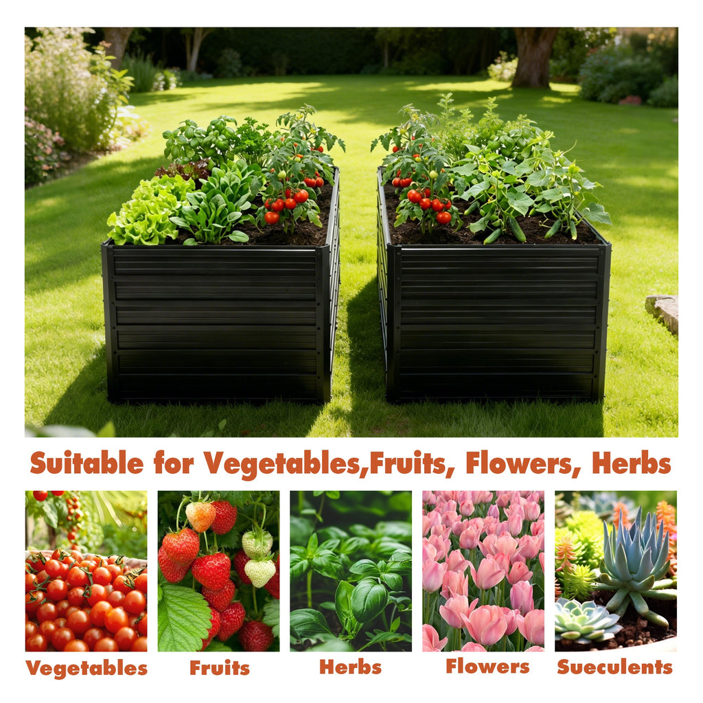 2 Pack Metal Raised Garden Bed Kit Outdoor