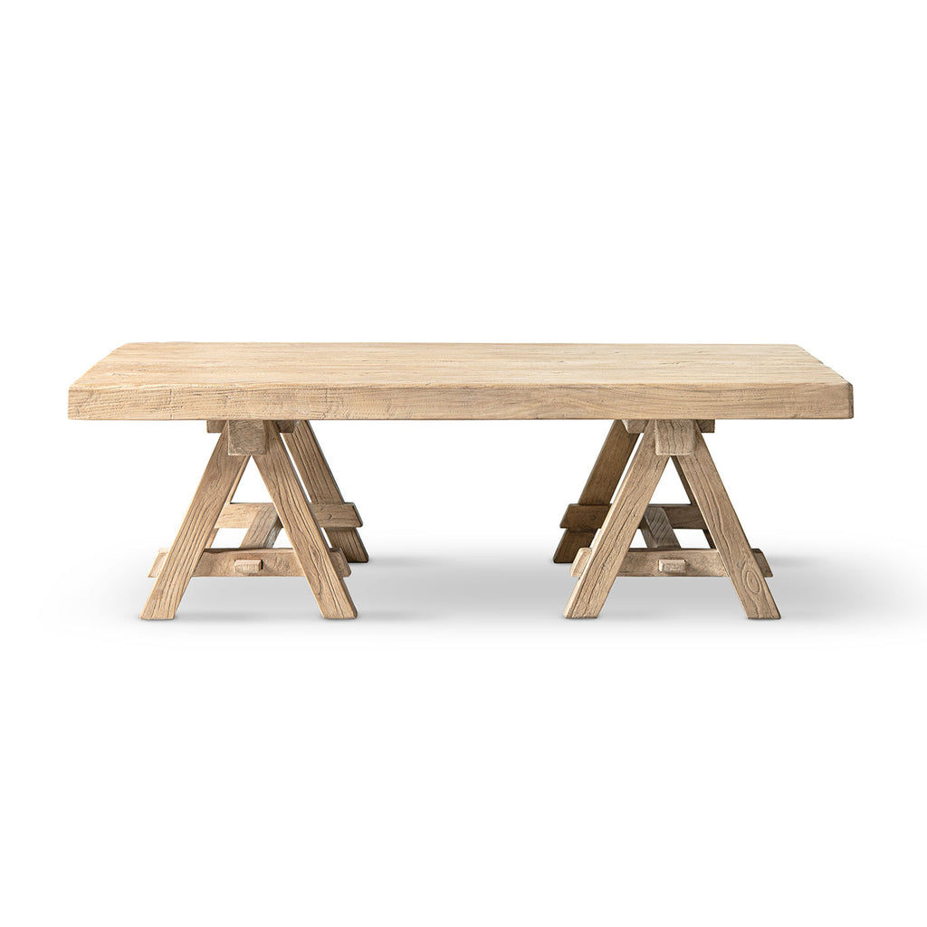 Hawthorne 48" Solid Reclaimed Elm Rectangular Trestle Coffee Table