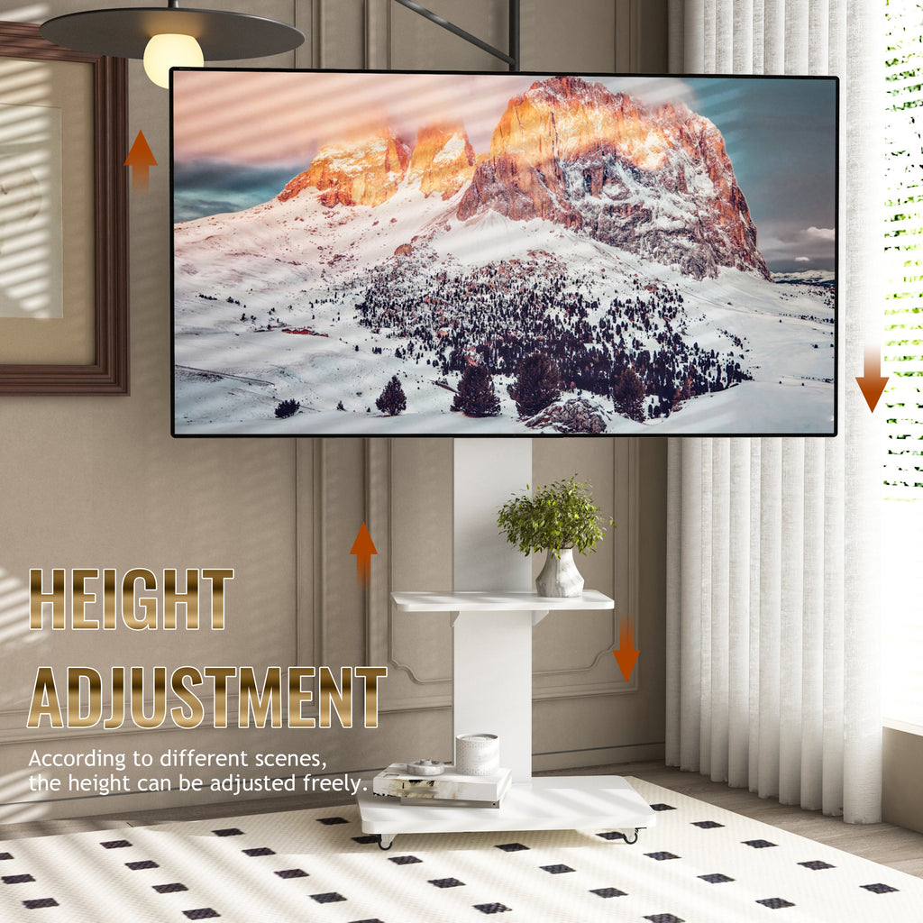 Mobile TV Stand with Adjustable Shelf