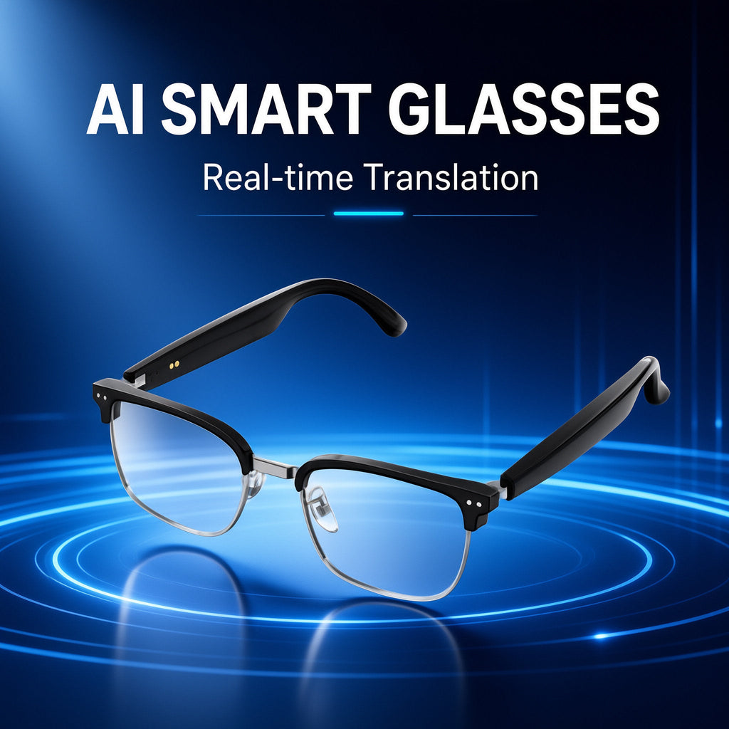 Smart Bluetooth Glasses With AI Translation HandsFree Call Music Play UV  Blue Light Protection