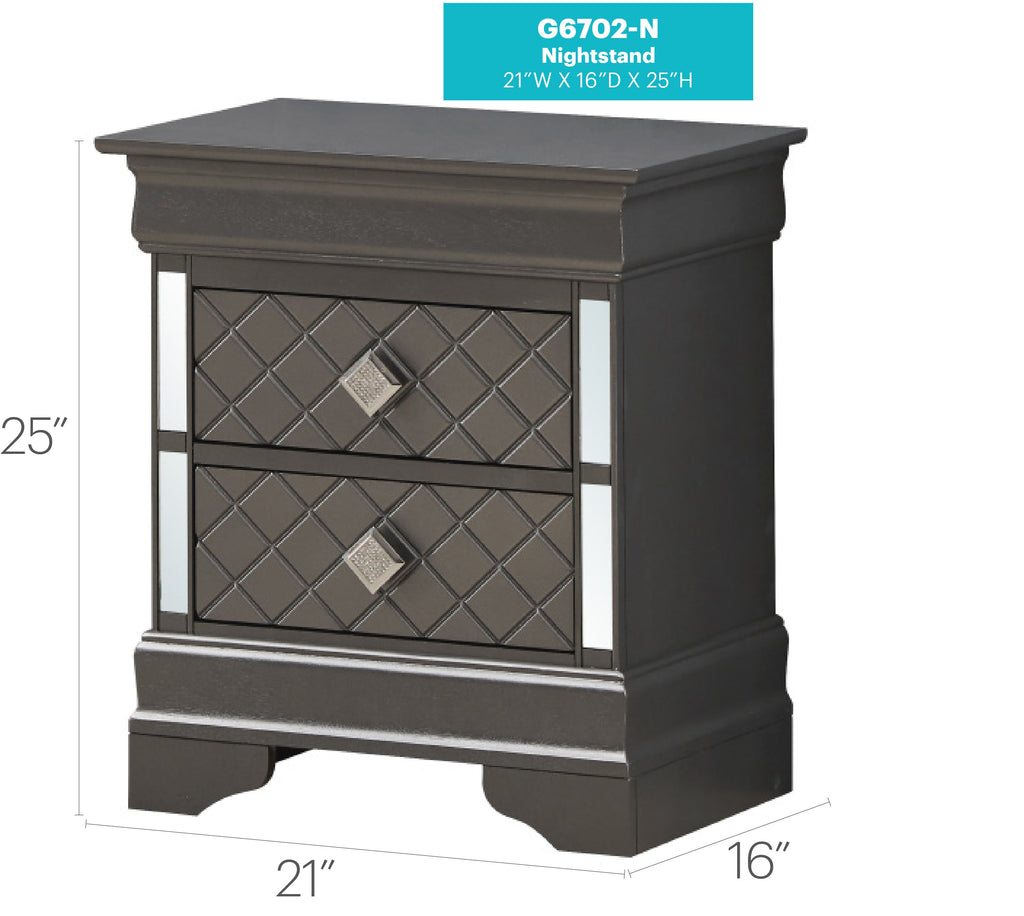 Chic Metallic Nightstand