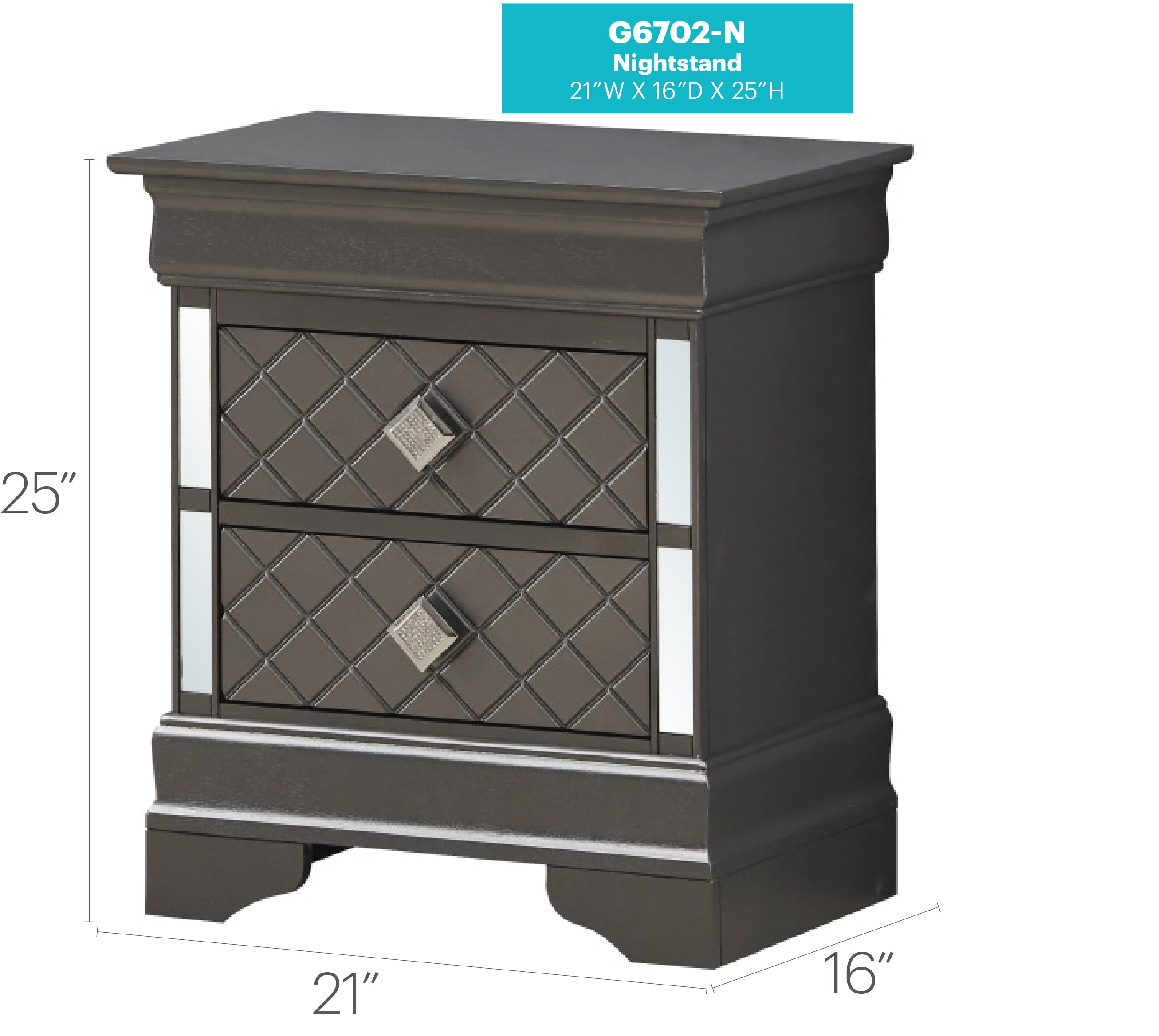 Chic Metallic Nightstand