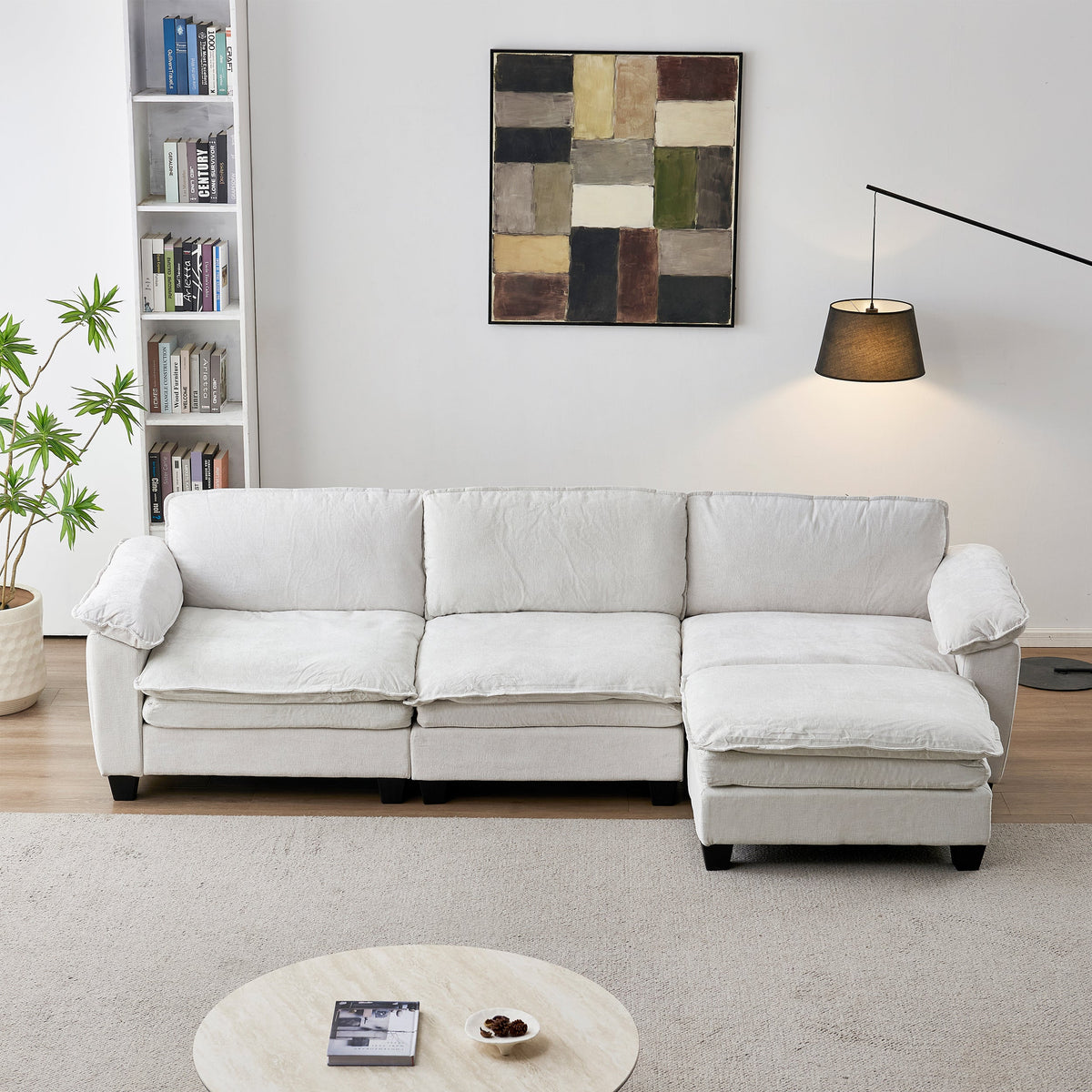 Luxury L Shape Sofa with Ottoman