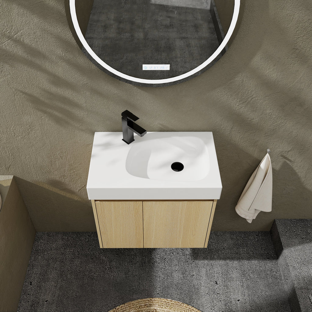 24 Inch Bathroom Vanity with Ceramic Basin