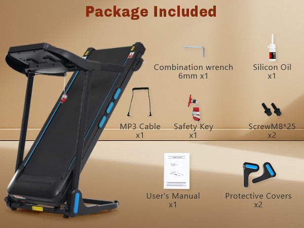 3.5HP Hydraulic Foldable Treadmill with Incline