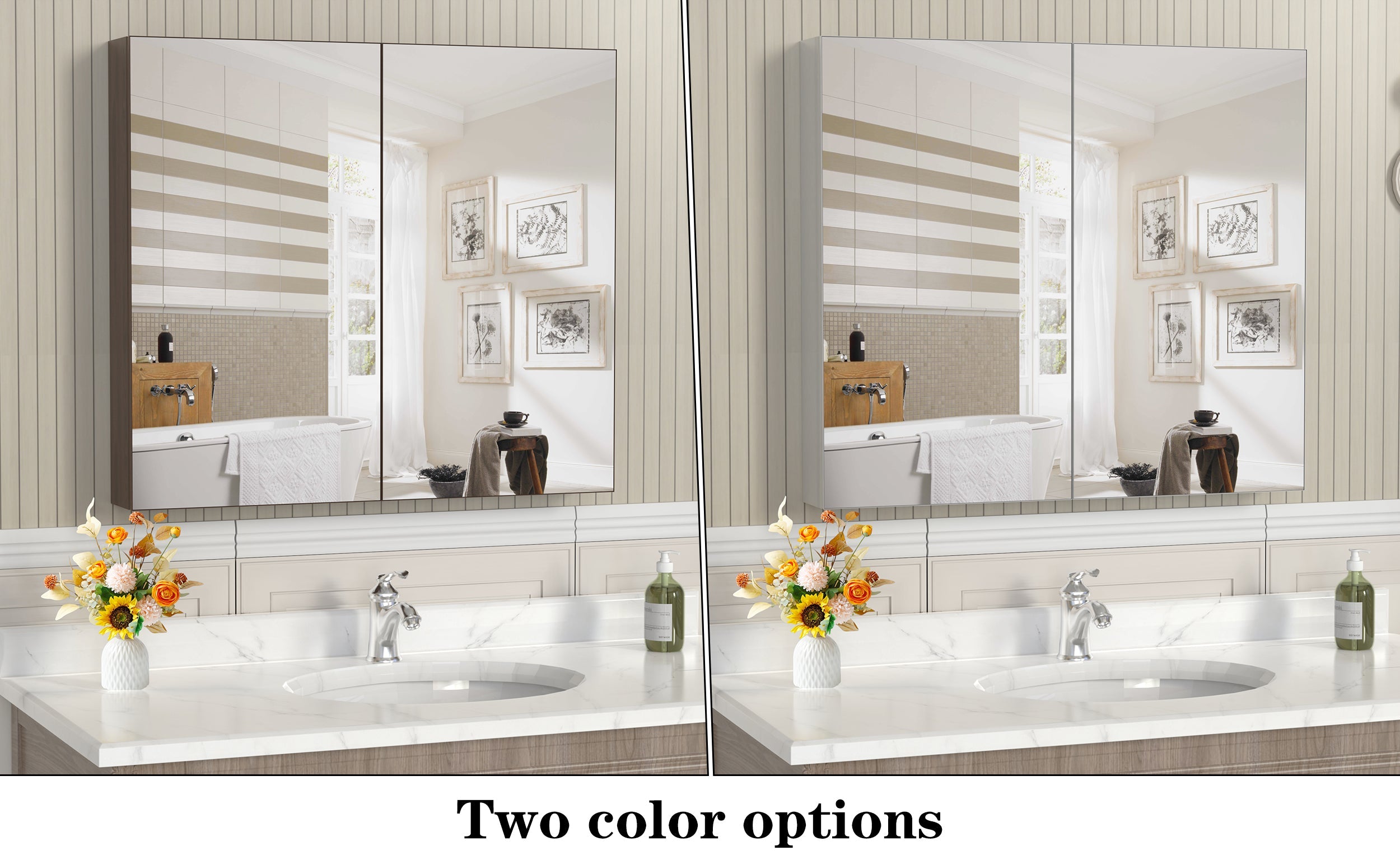 32x28 Medicine Cabinet with Mirror for Bathroom