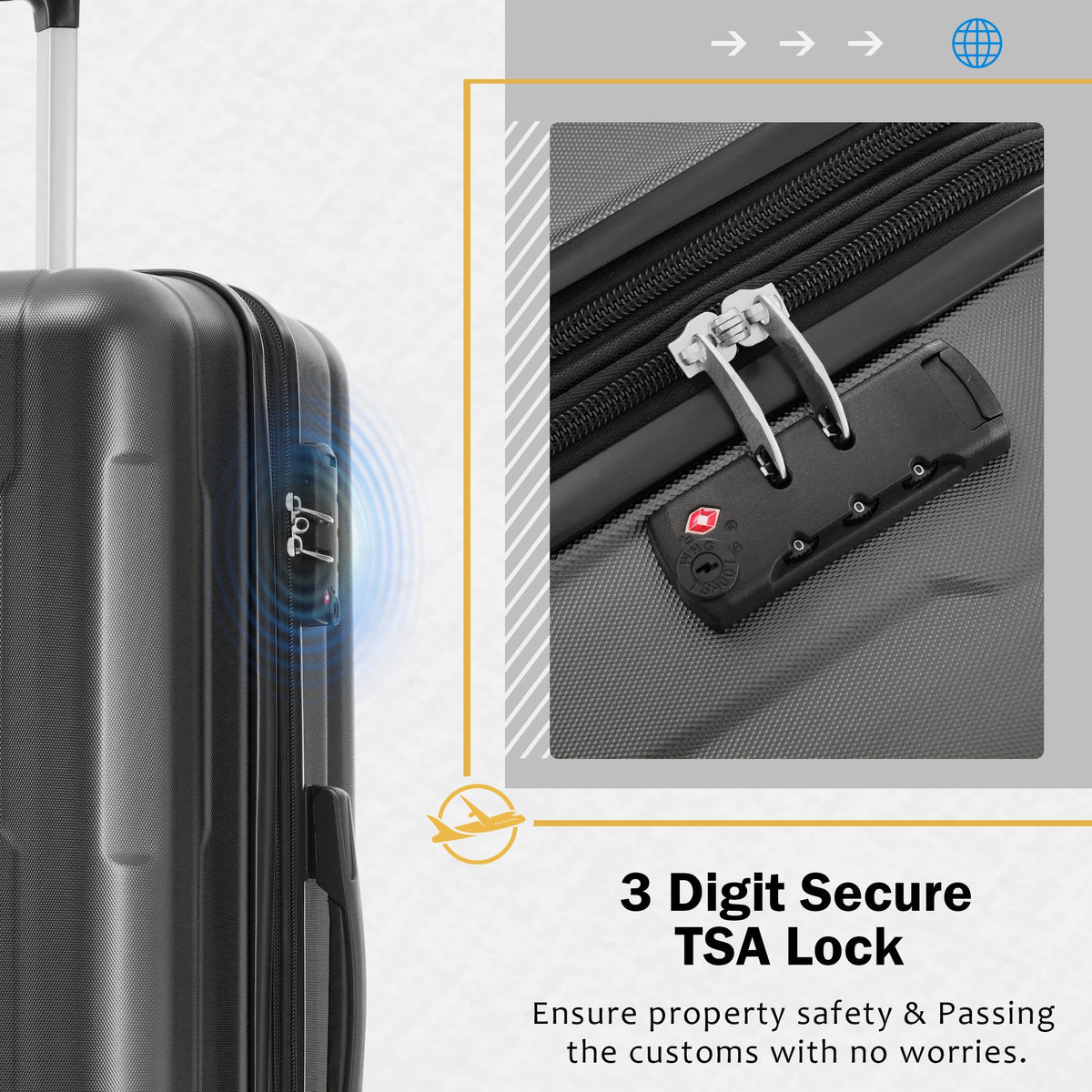 2 Piece Luggage Set with Expandable Spinner Wheels