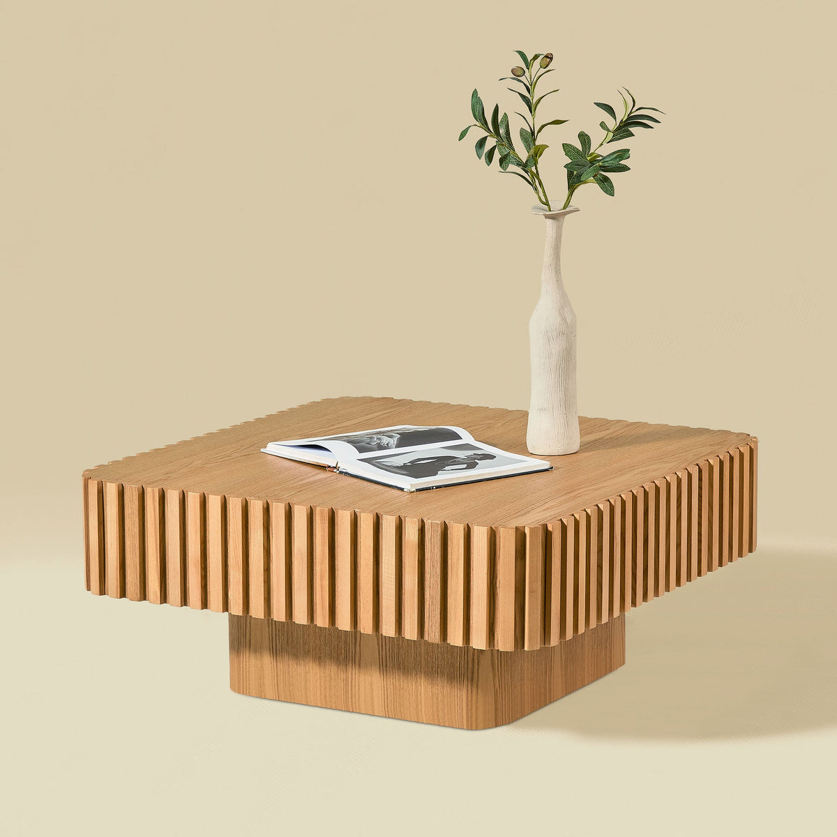 31.5 Inch Modern Handcraft Drum Coffee Table