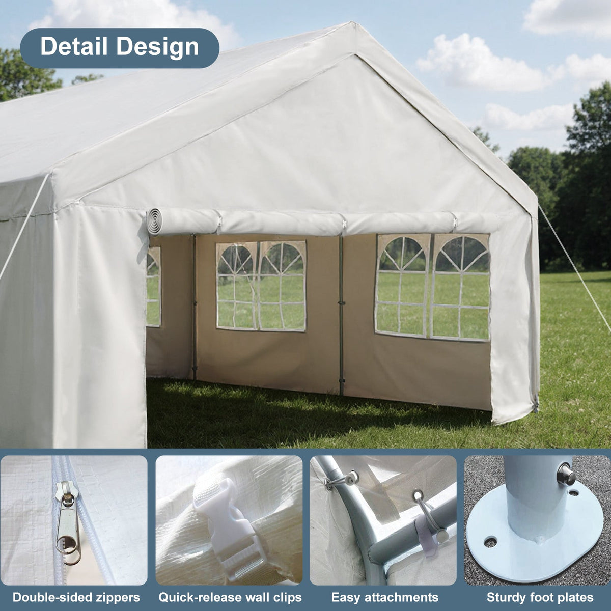 13'x26' Carport Car Canopy Party Tent Outdoor Gazebo