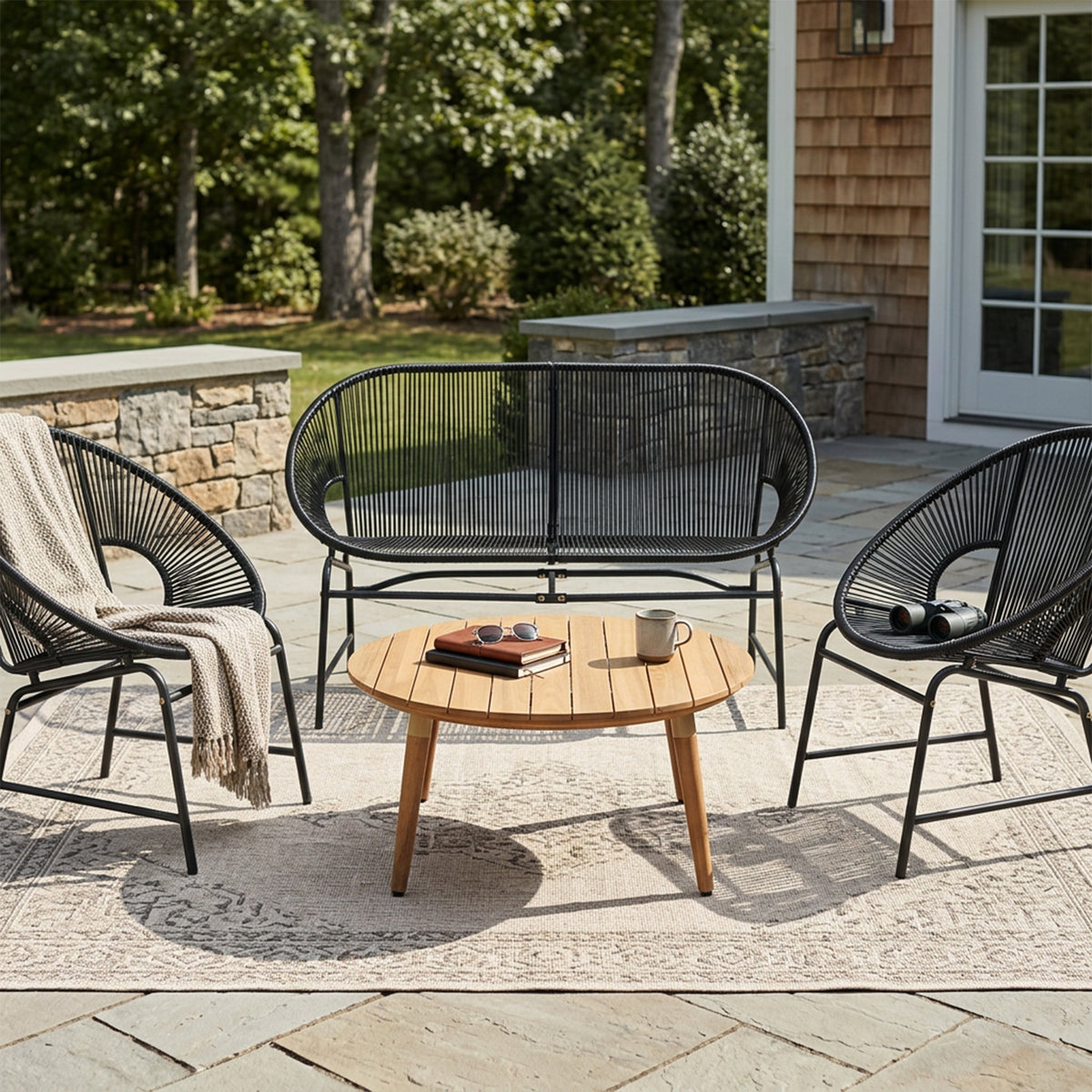 NUSA Outdoor Patio 4-Pcs Chat Set