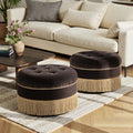 Yolanda 24" Round Upholstered Accent Ottoman Deep