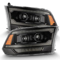 AlphaRex 09-18 RAM 1500 PRO-Series Proj Headlights Alpha-Black w/Sequential Signal & Top/Middle DRL 880563 *Discontinued