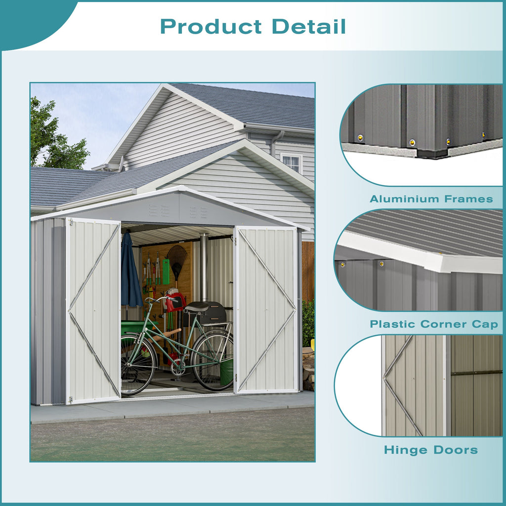10 x 12 Ft. Outdoor Storage Shed with Floor Frame Kit