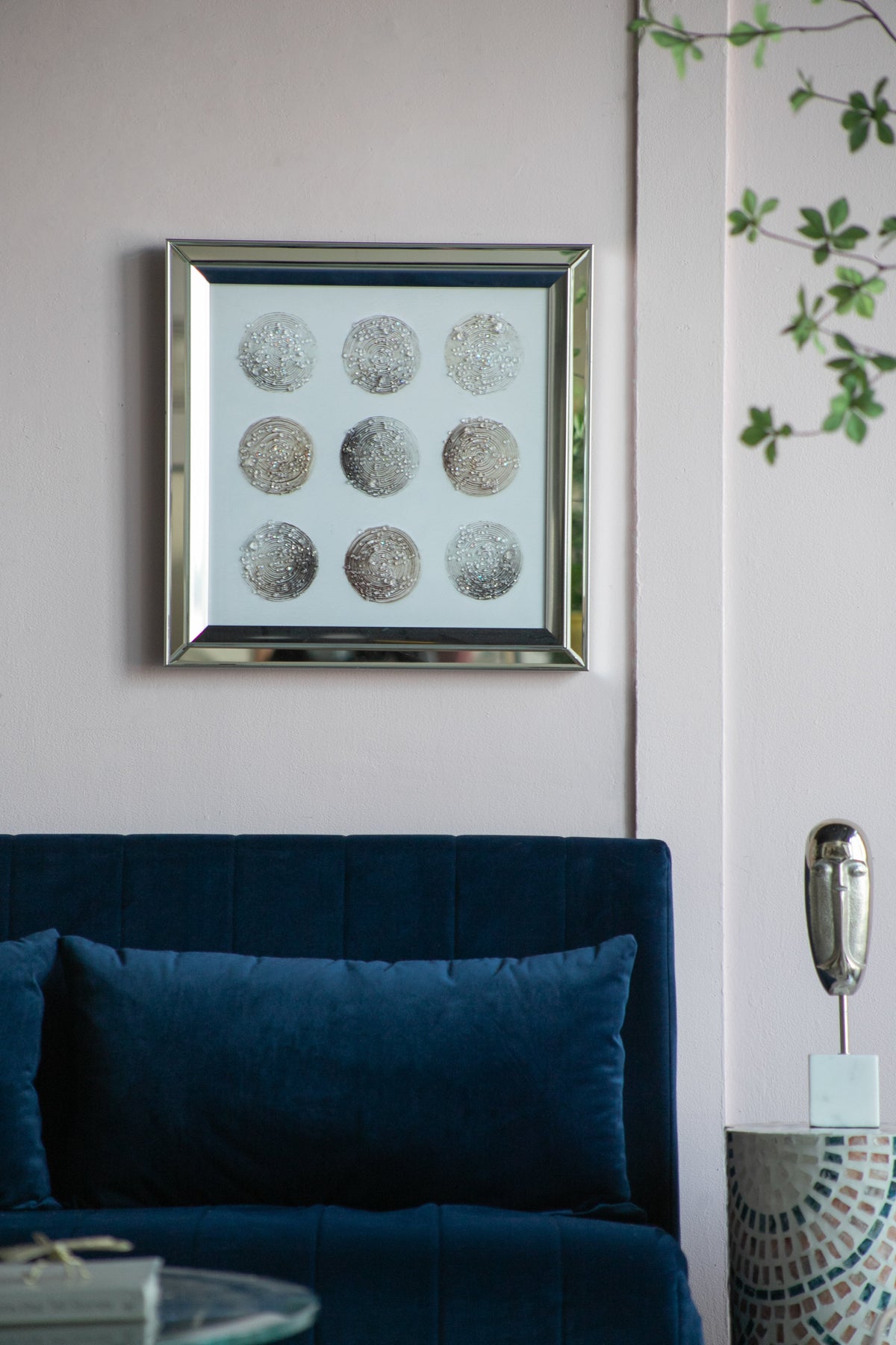 Ares Crystal Mirror Framed Wall Art