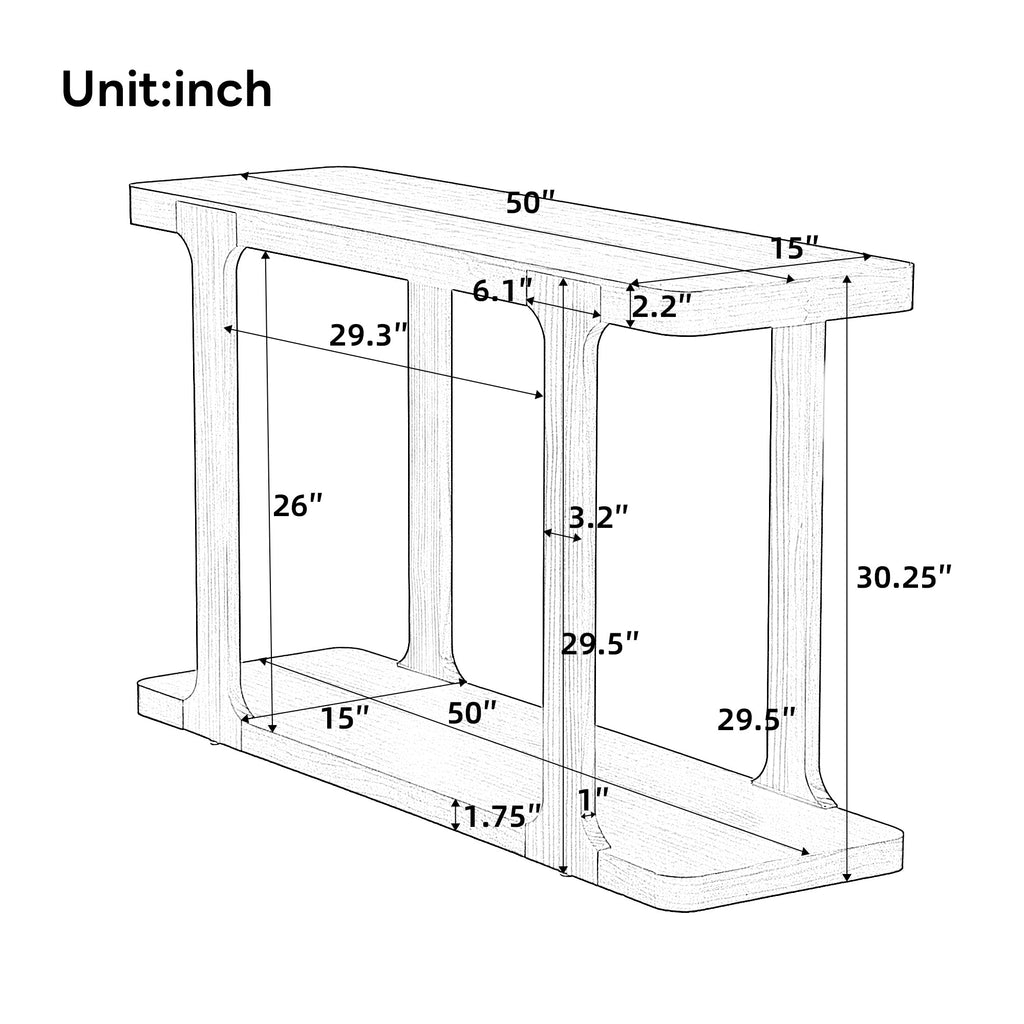 50" Minimalist Modern Console Table