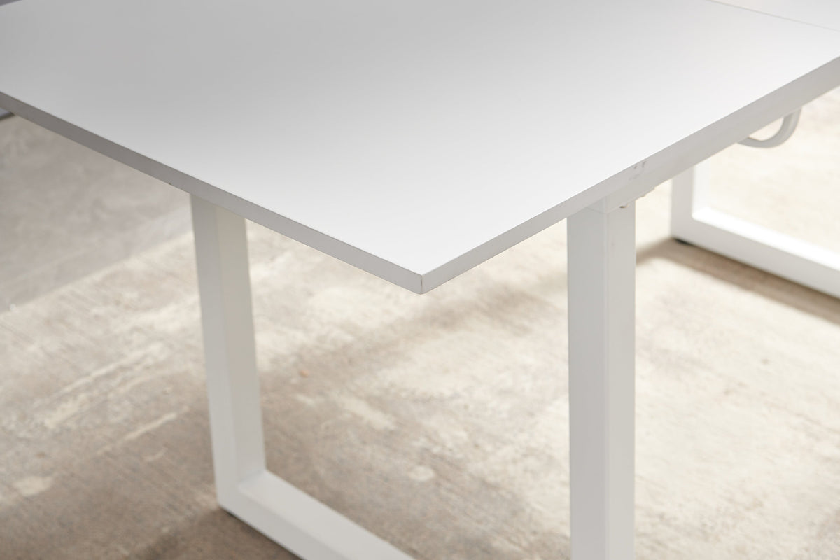 Square Extendable Dining Table with Metal Legs