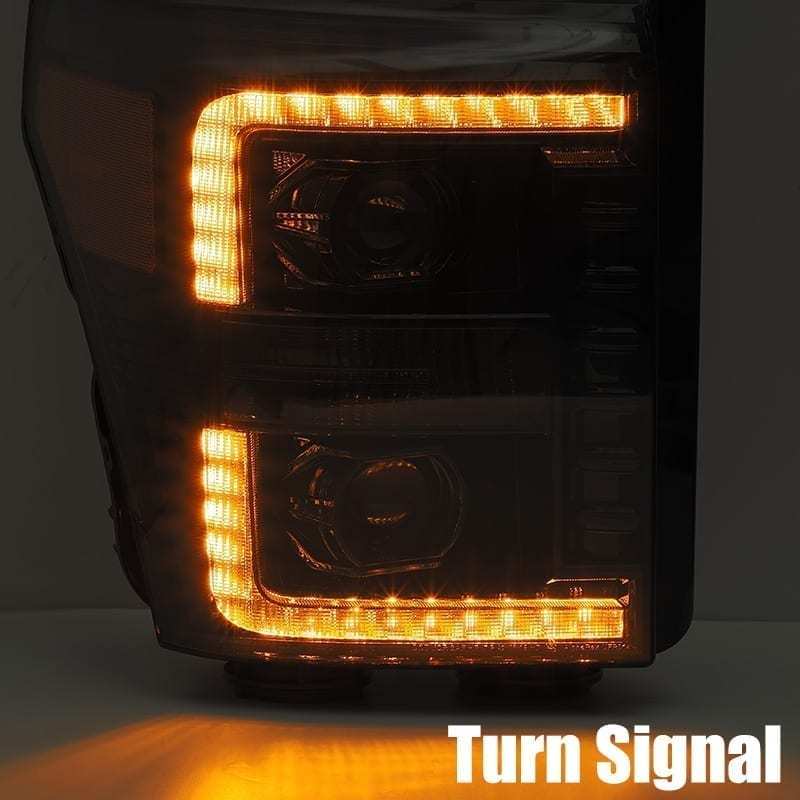 AlphaRex 11-16 Ford F-250 SD PRO-Series Projector Headlights Plank Style Design Chrome w/Seq Signal 880141 *Discontinued