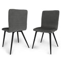 Baylor Dining Chair - Set of 2 - Dark Grey Velvet