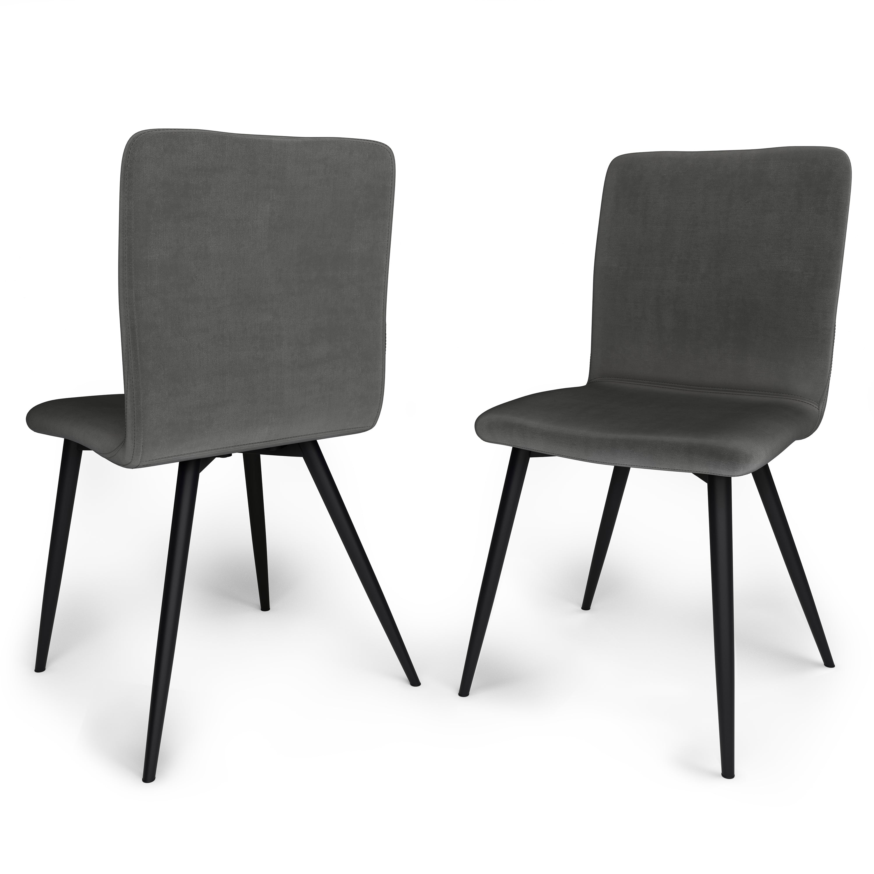 Baylor Dining Chair - Set of 2 - Dark Grey Velvet