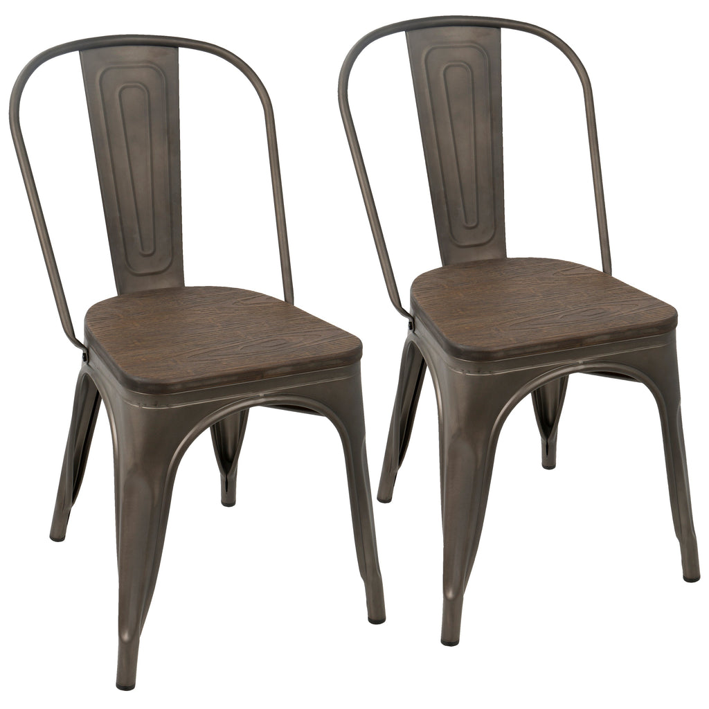 Farmhouse Stackable Dining Chair in Antique Finish
