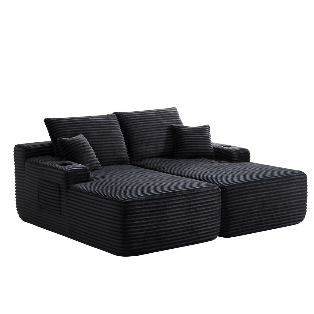 69" Cloud Sectional Couch, L-Shape Chaise with R-Shape Chaise