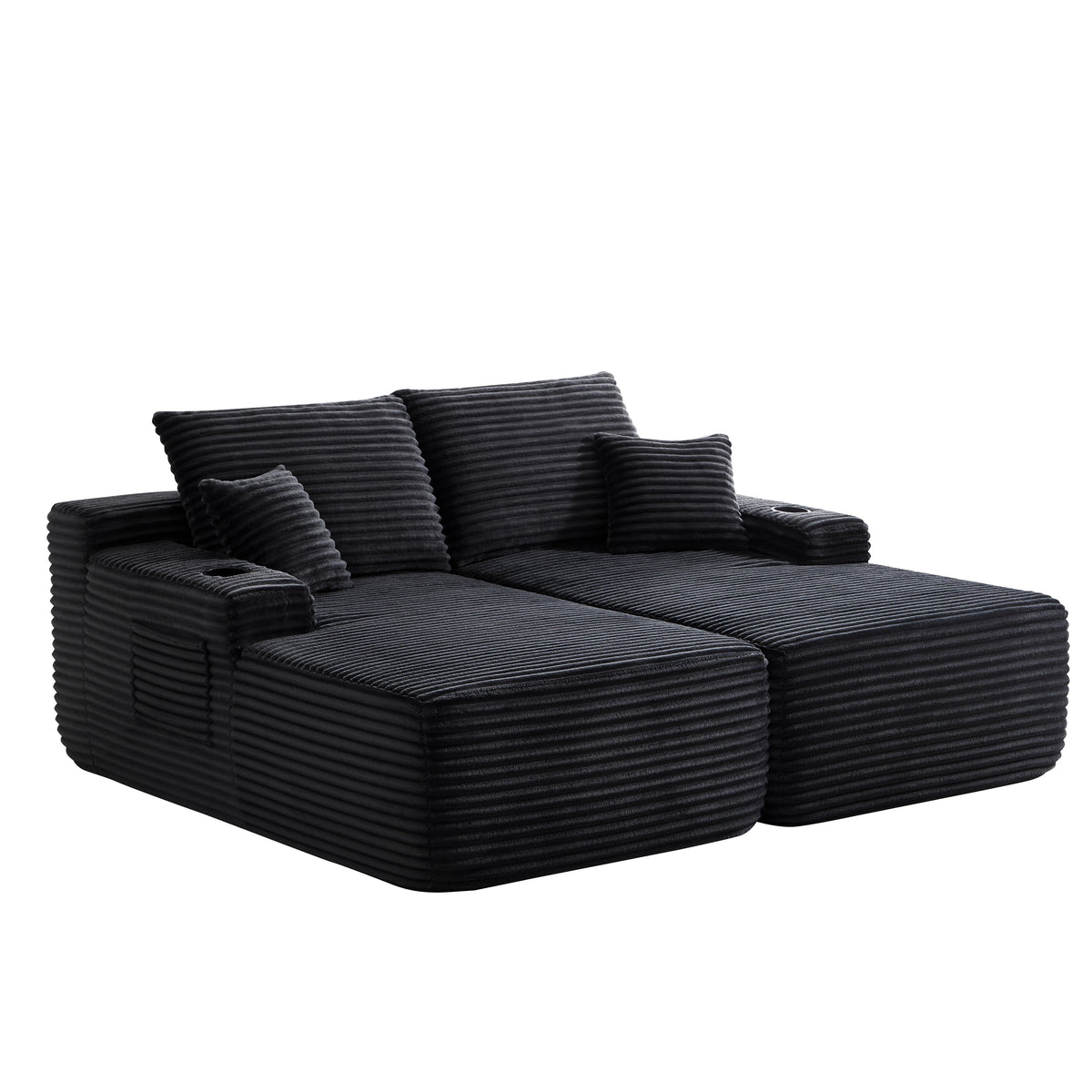 69" Cloud Sectional Couch, L-Shape Chaise with R-Shape Chaise