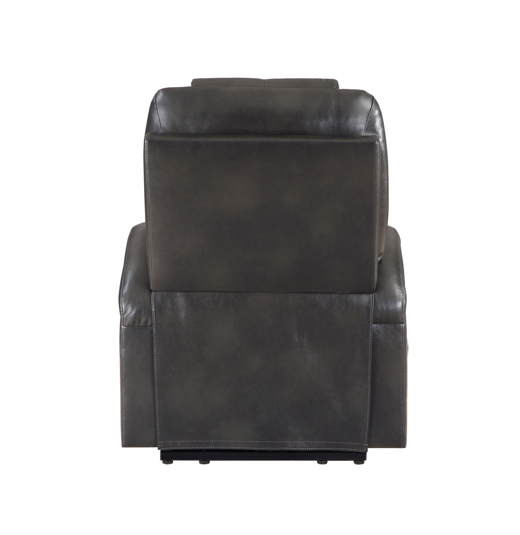Gunmetal Leather Aire Recliner with Power Lift & Massage