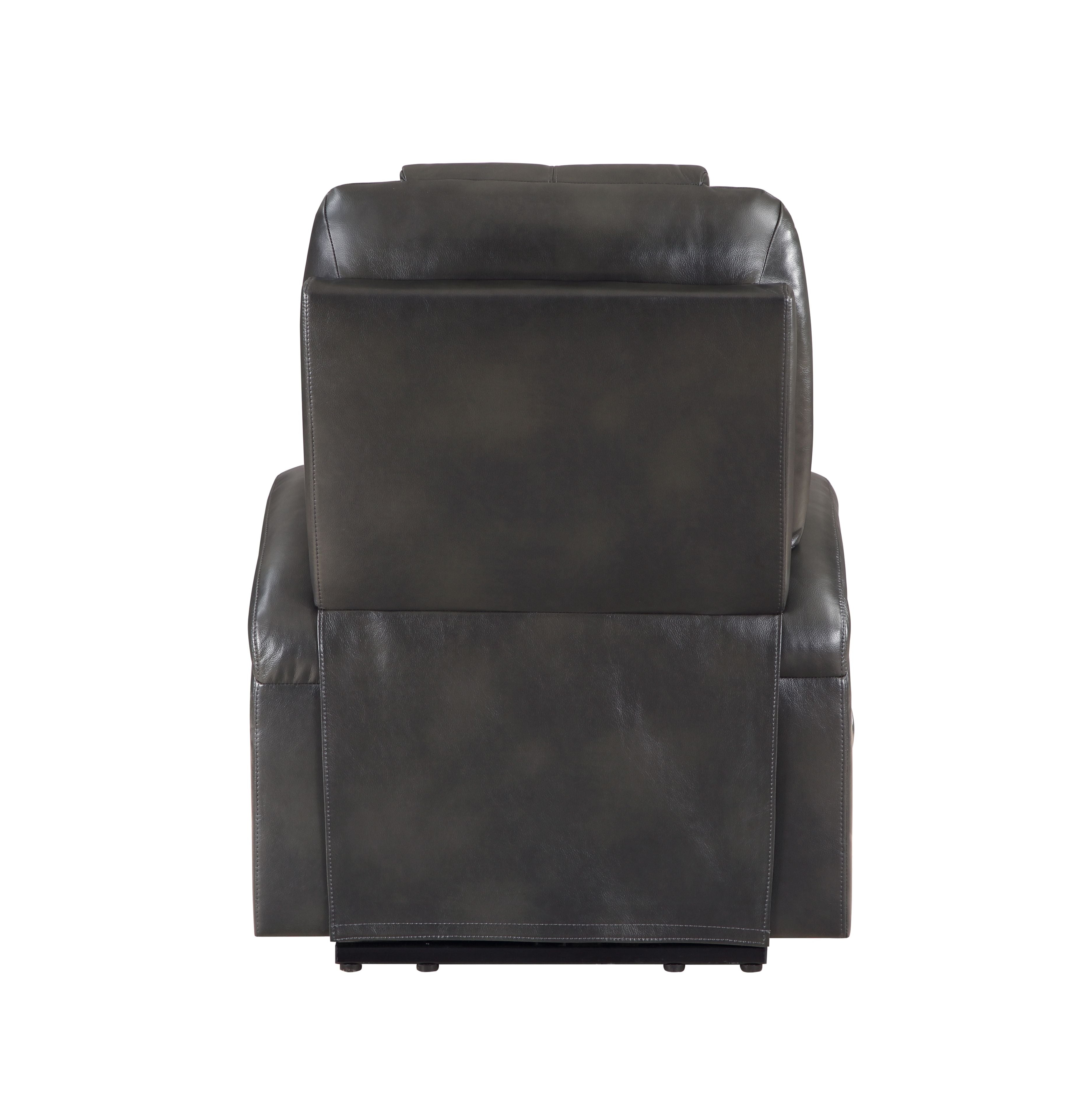 Gunmetal Leather Aire Recliner with Power Lift & Massage