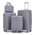Light Gray 4-Piece Spinner Wheel Luggage Set with Cosmetic Case